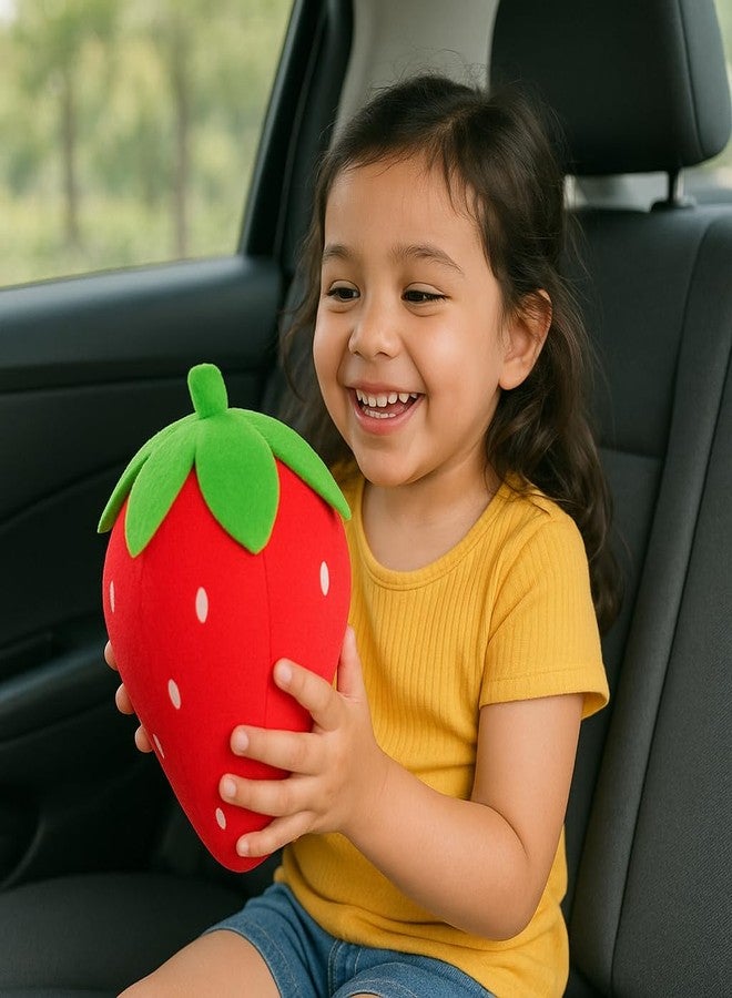 DTR Creation Plush Strawberry Soft Toy - 25 cm Cute Hanging Car & Home Decoration | Soft & Huggable Cushion Pillow for Kids & Adults | Fruit Shape Stuffed Toy for Play, Gift & Comfort - Image 5